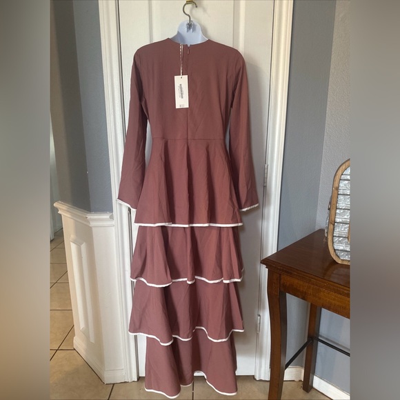 Tavin women’s Maxi Elegant Pink Layered Dress size 4 - Picture 8 of 11